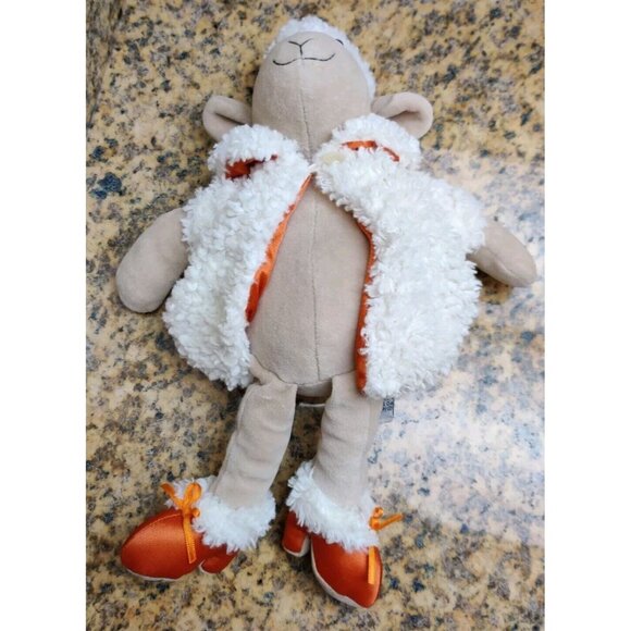 Jellycat Sheep Plush Toy In Orange High Heels And Shearling Coat 12" Fashion - Picture 2 of 11
